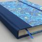 Preview: Notizbuch A5 Bindung Lesebändchen blau marmoriert Muster